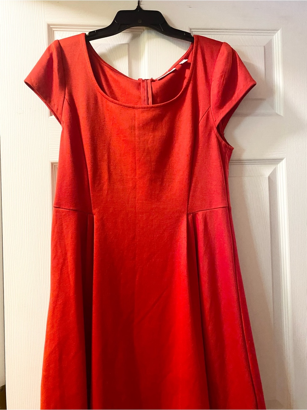 Classic Red Fit-and-Flare Women's Dress, Sz 12